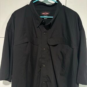 Tru-Spec Mens Tactical Shirt 4XL Short Sleeve Military Black Button Up Pockets